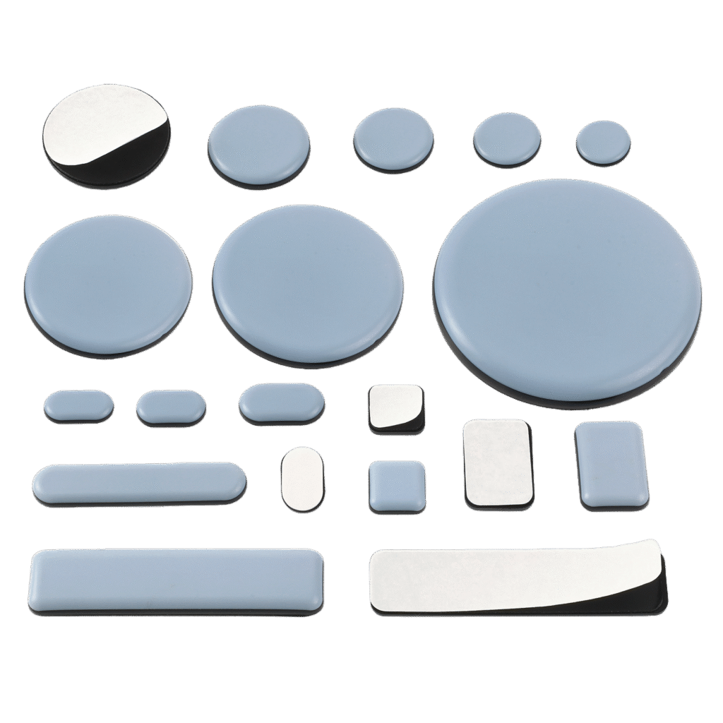 Self-adhesive PTFE furniture glides for chair and table legs