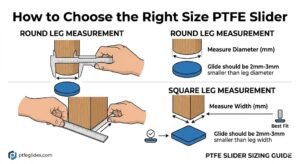 ptfe slider sizing guide
